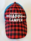 Cap: Buffalo Plaid "JESUS MAKES ME A HAPPY CAMPER" and Psalm 98:4