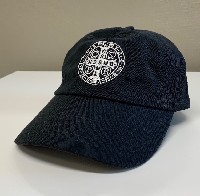 Hat:St Benedict Medal Ball Cap Navy Blue/White
