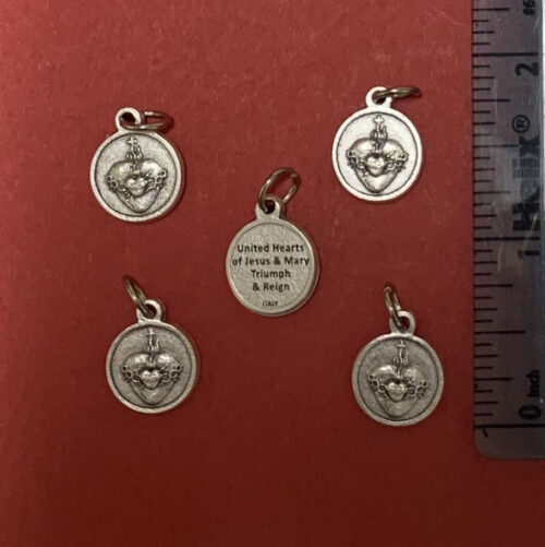 Medal: United Hearts Scapular Bracelet Medal 0.5"