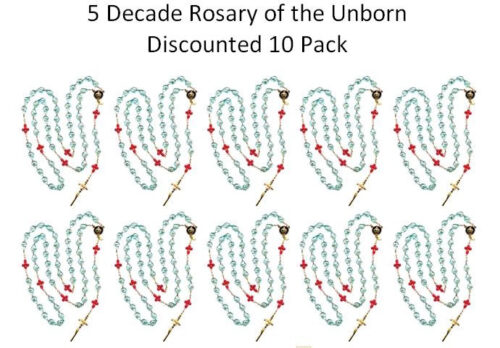 Large Rosary of the Unborn with SPANISH PAPER booklets 10 Pack
