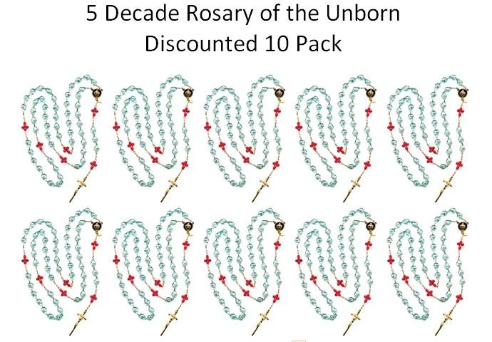 Large Rosary of the Unborn with SPANISH PAPER booklets 10 Pack