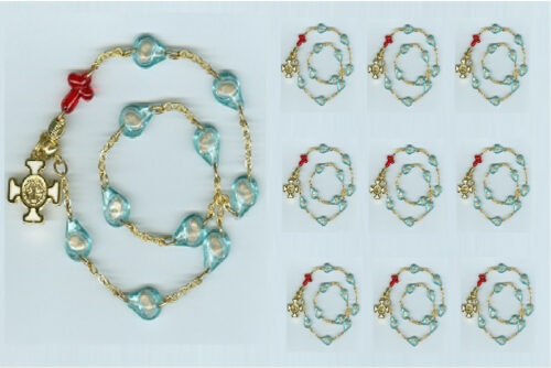 Rosary of the Unborn Double-Wrap Bracelet (Medium, ENGLISH) 10 Pack